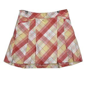 Lady Hagen Womens Golf Skirt Size 6 Athletic Skort Plaid Pockets Side Zip #270